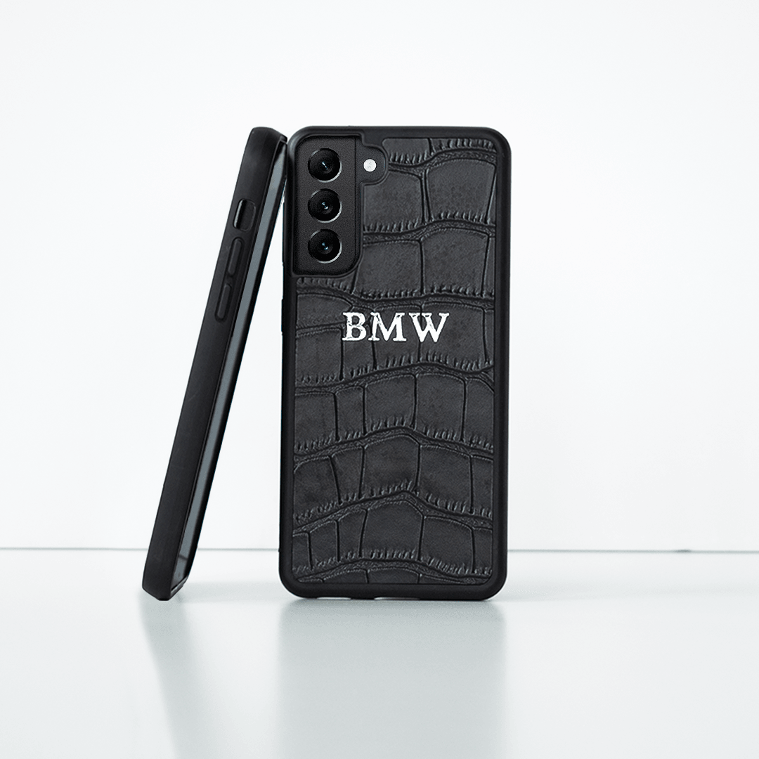 Samsung Black Croc Leather Phone Cases  Using High Quality Material 