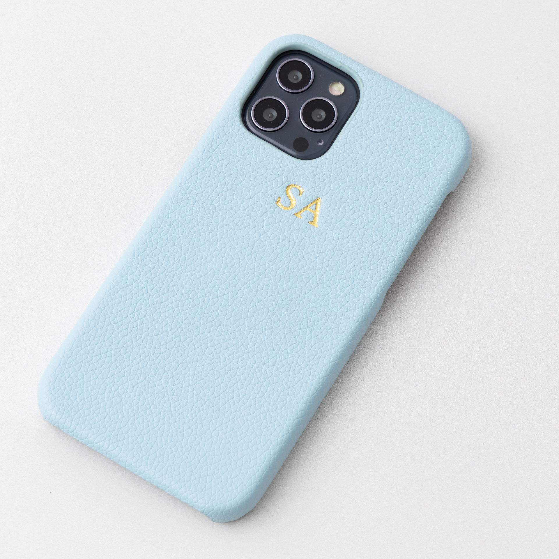 Baby Blue Pebble Genuine Leather Phone Case | The Best Leather iPhone Case | Available with cheap price | 100% Genuine Leather iPhone Case | Latest Model iPhone Cases