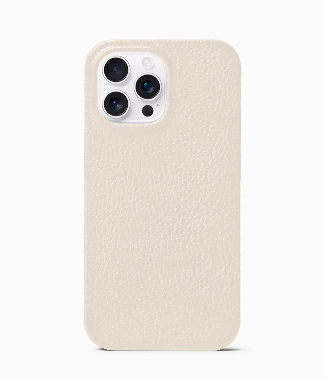 Beige Pebble Vegan Leather Letter Phone Case