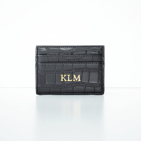 The Best Black Croc Leather Card Holder | Croc Leather Card Holder 