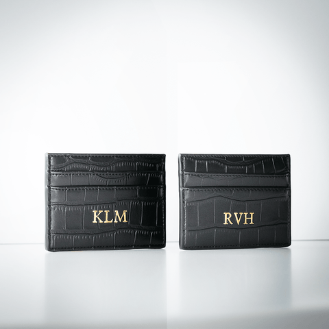 Black Croc Leather Card Holder | Using High Quality Material 