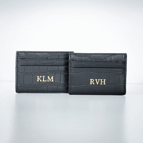 Black Croc Leather Card Holders Available with cheap Price