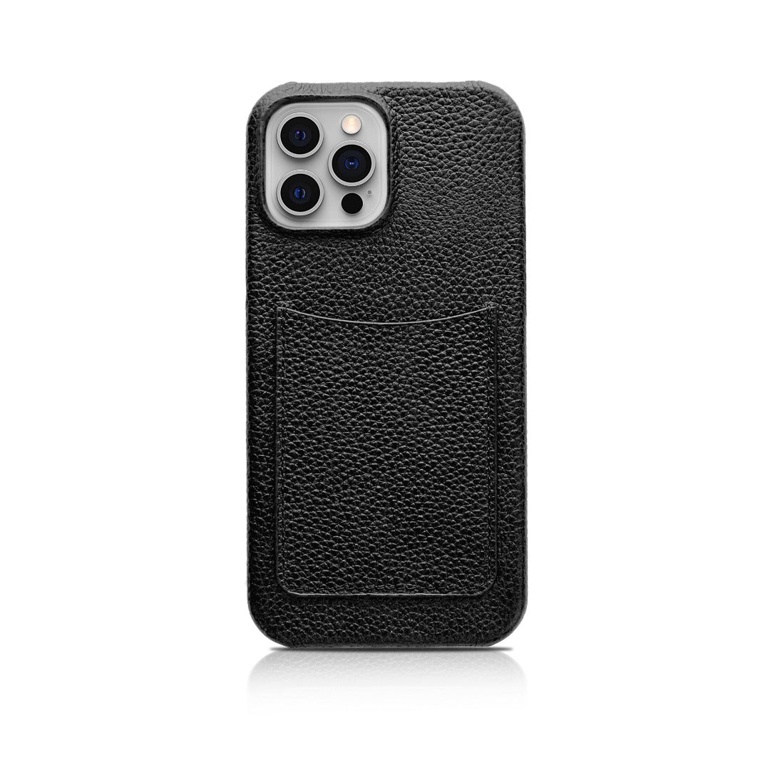 Black Pebble Genuine Leather Pocket Phone Case My Personalised Item