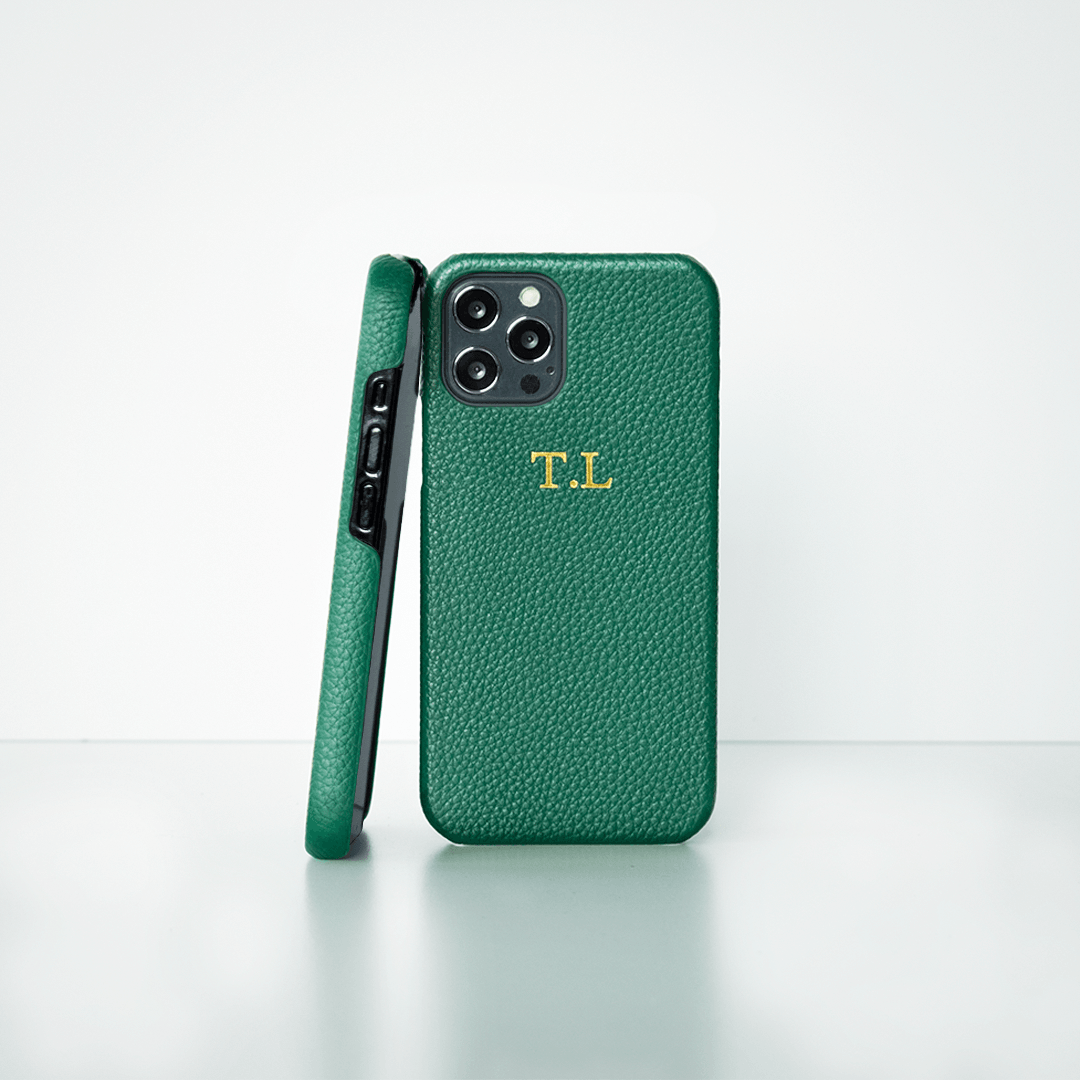 Green Pebble Genuine Leather Phone Cases | iPhone 13  and iPhone 12 