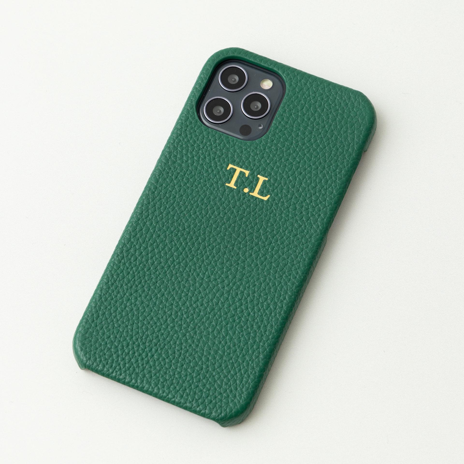 Green Pebble Vegan Leather Phone Case | iPhone 12, iPhone 13, iPhone 14 or iPhone 15 