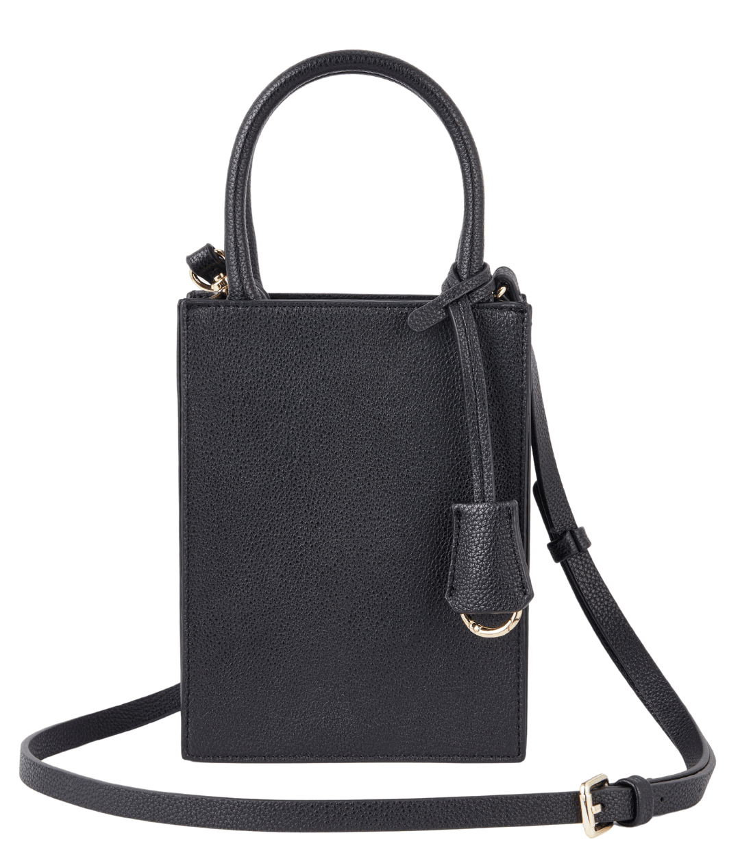Black Pebble Genuine Leather Mini Tote Bag using high quality material 