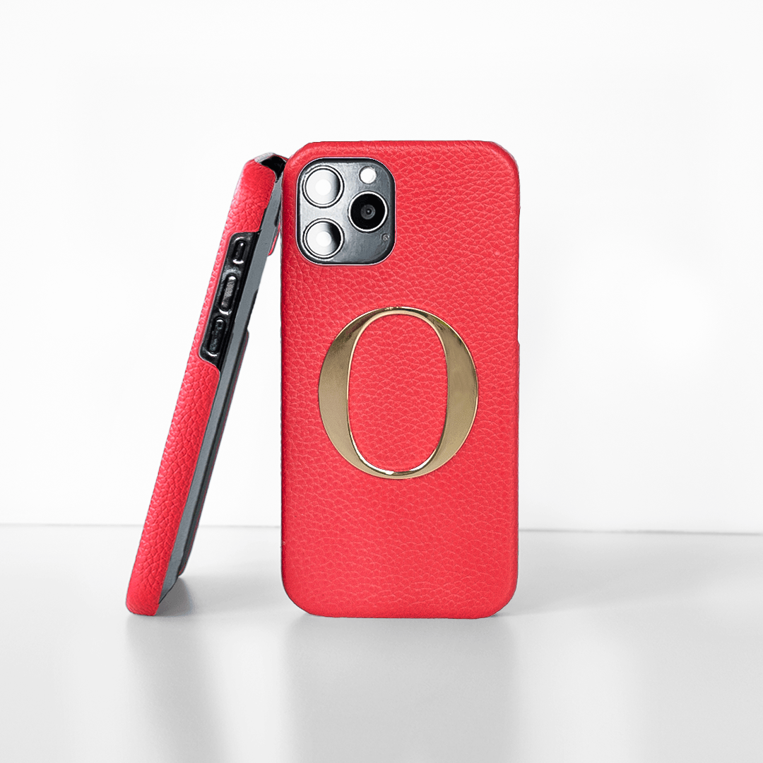 Red Pebble Genuine Leather Letter Phone Case | The Best Leather iPhone Cases | Available with Cheap Price 