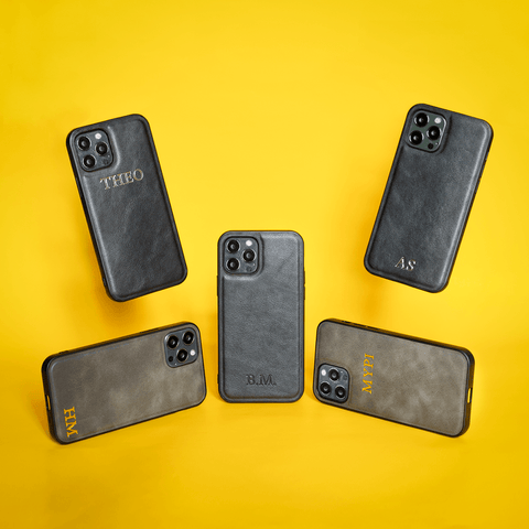 Smooth Leather Phone Case | Black & Grey Colors