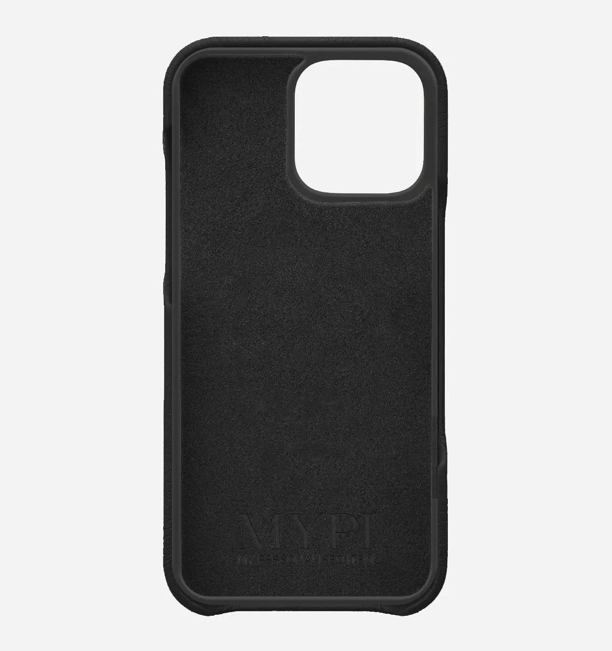 Black Pebble Vegan Leather Letter Phone Case