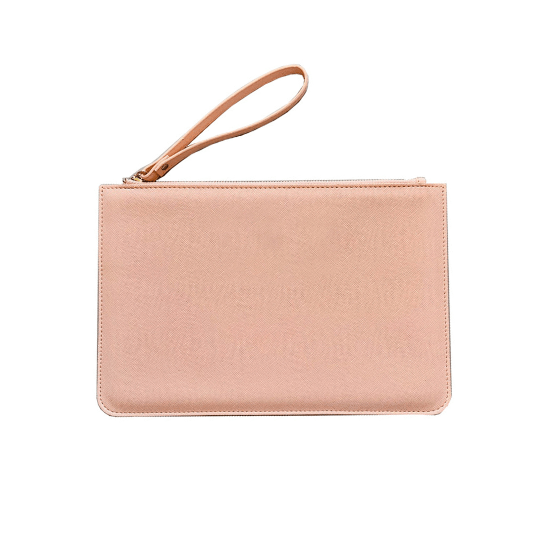 Grey and pink clutch on sale bag